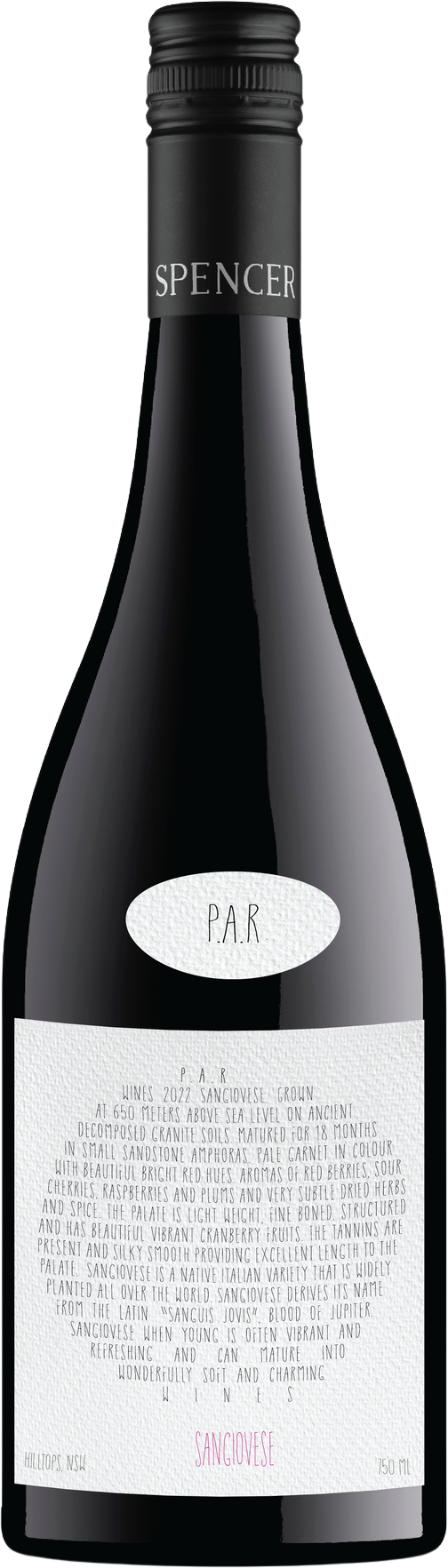 Nick Spencer Wines P.A.R Sangiovese 2022 Hilltops — Gundagai